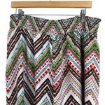 Cato  Wide Leg Pants Womens XL White Multicolor Chevron Smocked Boho Hippie 70s Photo 1