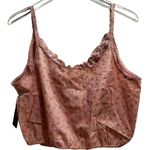 Lucky Brand Printed Tie Front Cami Matchback Large Eyelet Boho Floral Crop NWT Photo 7
