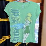 Disney  Tinker Bell Green Cap Sleeve 100% Cotton Juniors Tee Size Large Photo 0
