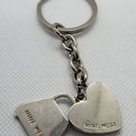 Nine West  Silver Colored Heart & Purse Keychain Photo 0