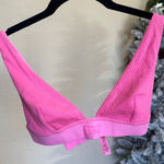 SKIMS  Cotton Rib Plunge Bralette NWOT Size M sugar pink Photo 0