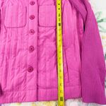Sigrid Olsen Quilted Knit Jacket Women L Pink Button Front Collared Photo 2