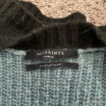 ALLSAINTS Lou Sparkly V Neck Striped Sweater Large Black Photo 3