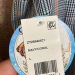 Fish Bowl  navy/coral plaid mini dress, size L, NWT Photo 8