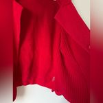 Notations VTG  Knit Cotton Vibrant Red Cardigan Sweater Buttons Thick Warm XL Photo 4