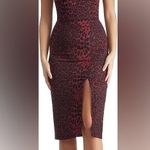 Dress the Population Shaireen Leopard Print Midi Dress Size L NWT Bodycon Photo 1
