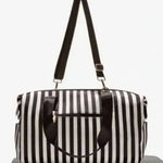 Alice + Olivia  By Stacey Bendet Black & White Striped‎ Duffel Bag NWT Photo 0