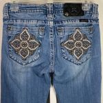 Miss Me Miss‎ Me Skinny Jeans Womens Sz 28 Medium Wash Thick Stitch Studed Bling JP61035 Photo 4