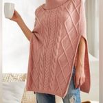 Suzanne Betro Simple by  Pink Cable Knit Poncho Photo 0