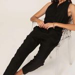 Joie  Lucie Jumpsuit Black Linen XS Caviar Revolve Photo 0