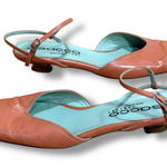 Sacco Comfort Coral Peach Leather Slingback Square Toe Kitten Heel 38 Pink Size 8 Photo 0