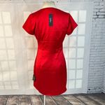 Lulus Lulu’s NWT Celebratory Mood Red Satin Short Sleeve Mini Dress size medium Photo 8