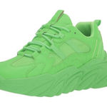 Madden Girl Steve Womens Wave Lace-up Platform Neon Green Size 6.5 80's Photo 0