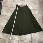 ZARA Green Maxi Skirt with Woven Belt Flare A Line Midi Length linen blend XS Photo 5