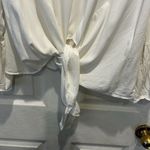 Hummingbird Boho Lace Bell Sleeve Button Back Tie Hem Top Large White Beachy Photo 3