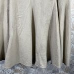 Loft Ann Taylor  Linen A-Line Midi Skirt Beige / Oatmeal Zip Size 10 Flared Hem Photo 9