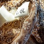 Anne Pinkerton‎ Pants Daisy Flower Silk Pattern Size Large Brown Silk Drawstring Photo 7