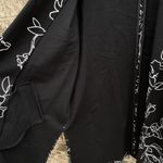 Cato Womens 18/20W Black Flowers Blazer Jacket Career Long Cardigan Open Front Photo 4