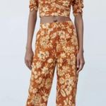 ZARA Linen Palazzo Pants XSMALL ORANGE burnt Bohemian Photo 3
