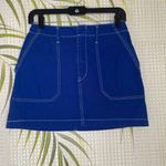 Wild Fable  Blue Denim Mini Skirt white stitching Size 2 Photo 0