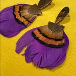 Federika Padula Double Feather Earrings Purple Photo 2