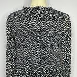 Rose + Olive Boho Peasant Tie Top Blk/White L Photo 4