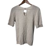 Free People Women Medium Beaded Peter Pan Collar Sweater Cream Top Cozy Casual Photo 2