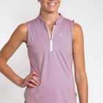 Rhoback New Destination Polo Shirt Top Activewear Golf 1/4 Zip Stretch Size XL Pink Photo 0