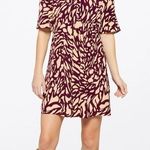 Ba&sh NEW  Groove Graphic Print Shirt Dress, Bordeaux Size 3/L Retail $295 Photo 0