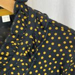 Boden USA Boden Black & Brown Polka Dot Print Button Down Ruffle Long Sleeve Top 8 Photo 3