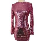 superdown  Cindi Pink Sequin Mini Dress Cut Out Backless Club Dance Festival XS Photo 4