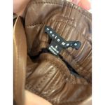 Haute Monde Brown Faux Leather Paperbag Waist Mini Skirt with Pockets, Casual Chic Photo 2