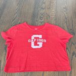 Gap Organic Cotton VintageSoft Cropped T-Shirt Medium RED NWOT Photo 3