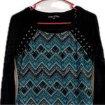 Three Hearts Green and Blue Casual Dress with 3/4 Raglan Sleeves Size M Photo 1