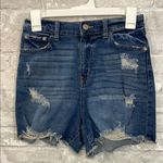REWASH  Distressed Blue Jean Shorts Mid-Thigh Photo 0