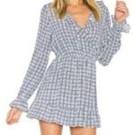 Tularosa For Revolve Blue & White Print Long Sleeve Dress S Photo 1