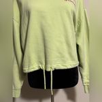 Wrangler EUC Lime Sherbert Rainbow Graphic Cropped Drawcord Hoodie size medium Photo 3