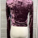 Abound  Cropped Crushed Velvet Long Sleeve Tee Purple-Small Photo 1