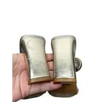 Open Edit  Sandals Size 6.5 Gold Metallic Twisted Double Strap‎ Slip On Heels Photo 7