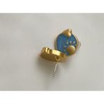 Stud Earrings Blue Gold Plated Earring Handmade Asymmetry Moon Sun Star Photo 3