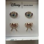 Disney Baublebar Stitch Angel Halo Rhinestone Stud Earrings Set Whimisical Blue Photo 2