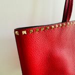 Valentino Garavani Trapeze Rockstud Shoulder Tote Red Grained Calfskin Leather Photo 1