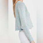 Dannijo L Cropped Cardigan With Pearl Buttons in Blue & Grey Heather Size L Photo 1