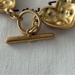 Oscar de la Renta  Gold Heart Bracelet with Pink and Red Gems Photo 4