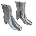 A New Day Women's  Pippa Chunky Heel Ankle Boots Silver Women Size 9.5 Photo 2