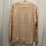 Pink Lily  Adorable Light Pink Lightweight Pom Sweater Sz L EUC Photo 3