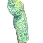 Lilly Pulitzer  Daniela Floral Resort Aqua Hopelessly Puff Sleeve Dress S 4 Photo 5