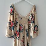 Free People Francesca Ivory Floral Long Sleeve Mini Dress M Photo 5