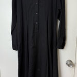 Three graces black cotton, long sleeve button front shirt dress midi/maxi 12 Photo 0