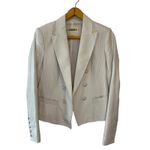 L'Agence L’Agence Brooke Lamb Leather Pinstripe Blazer Jacket White Size 4 Photo 1